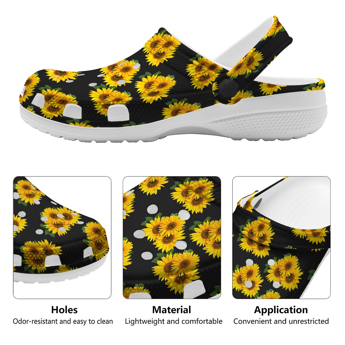 Landscape Sunflower Print Pattern Clog-grizzshop