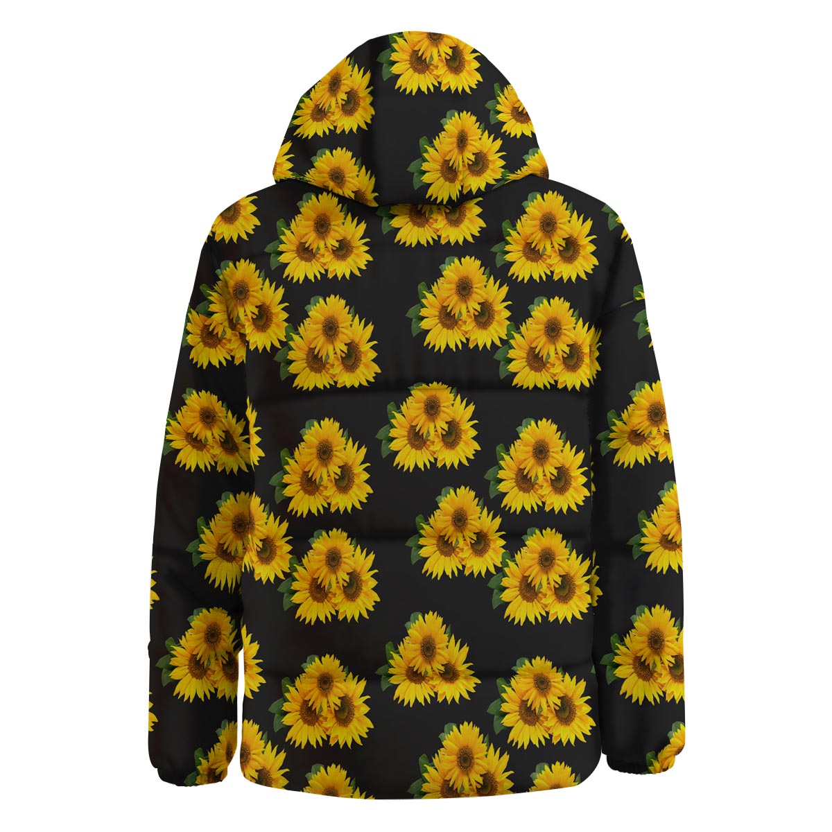 Landscape Sunflower Print Pattern Down Jacket-grizzshop