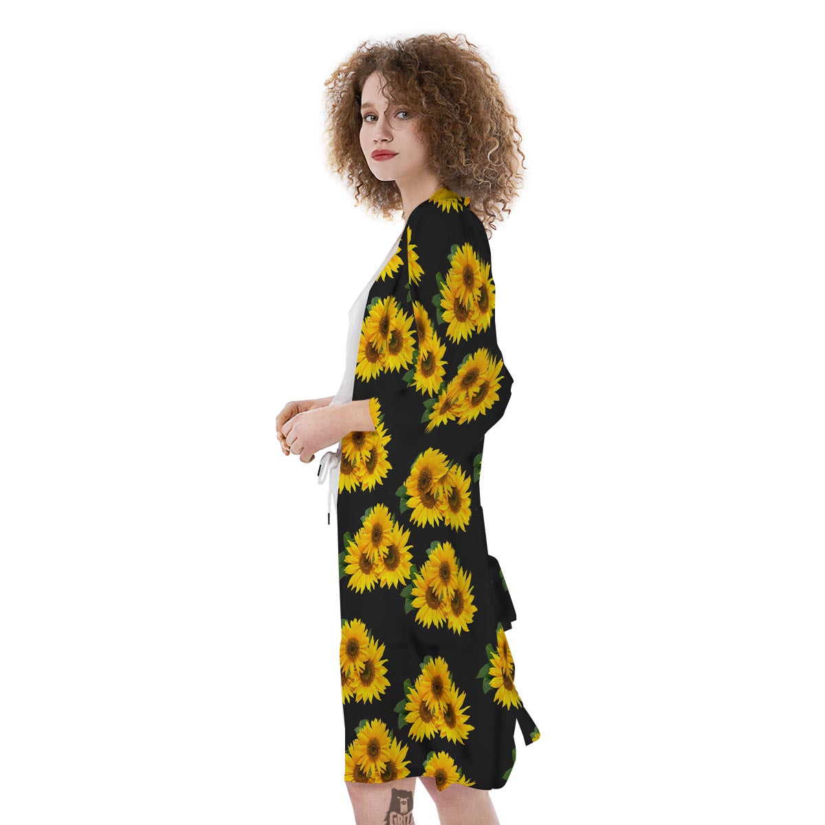Landscape Sunflower Print Pattern Kimono-grizzshop