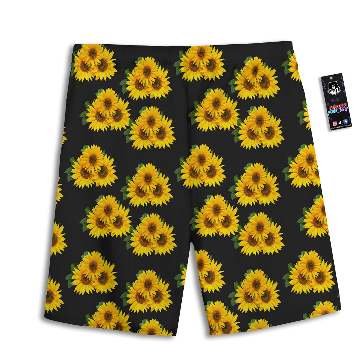 Landscape Sunflower Print Pattern Men's Athletic Shorts