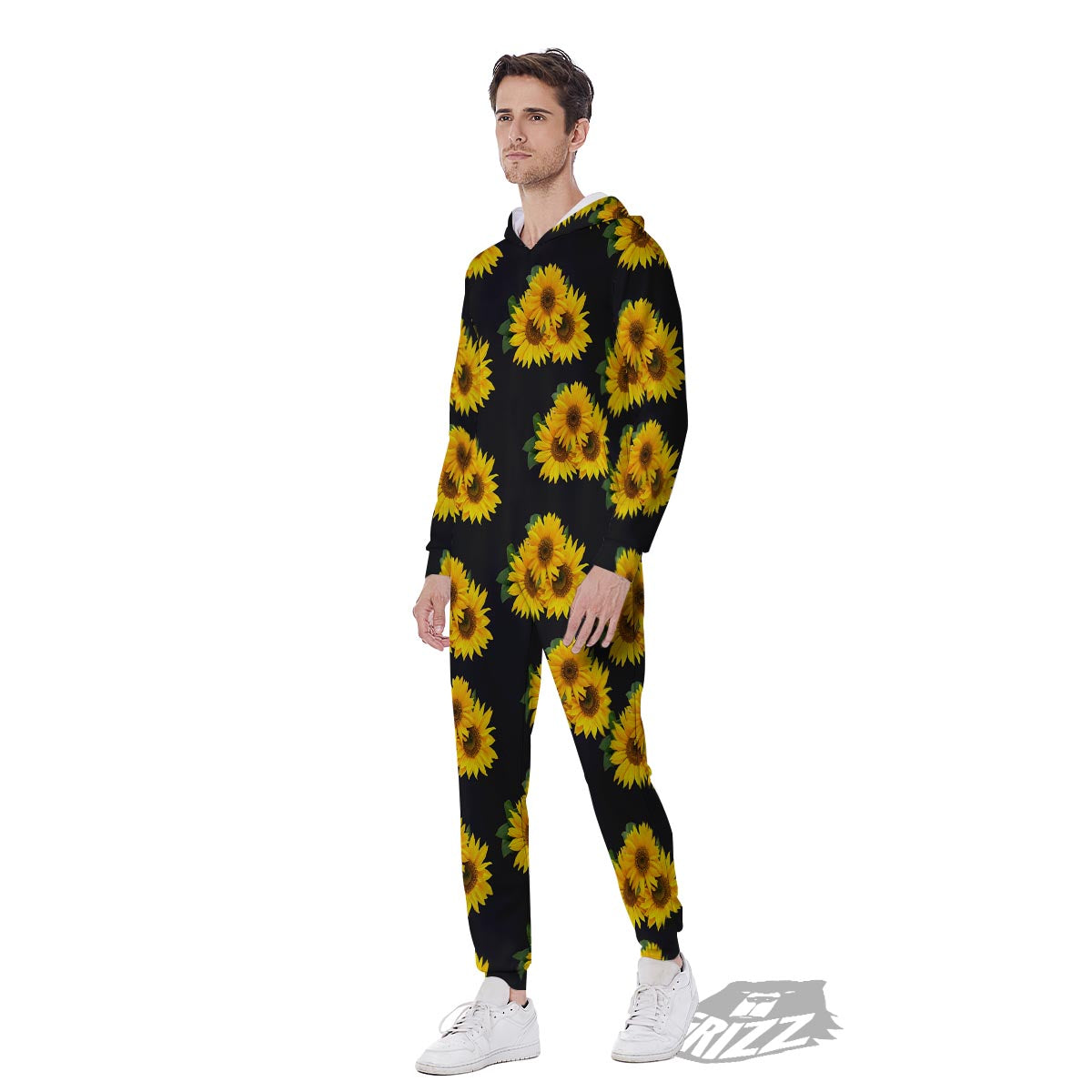 Landscape Sunflower Print Pattern Men's Jumpsuit-grizzshop