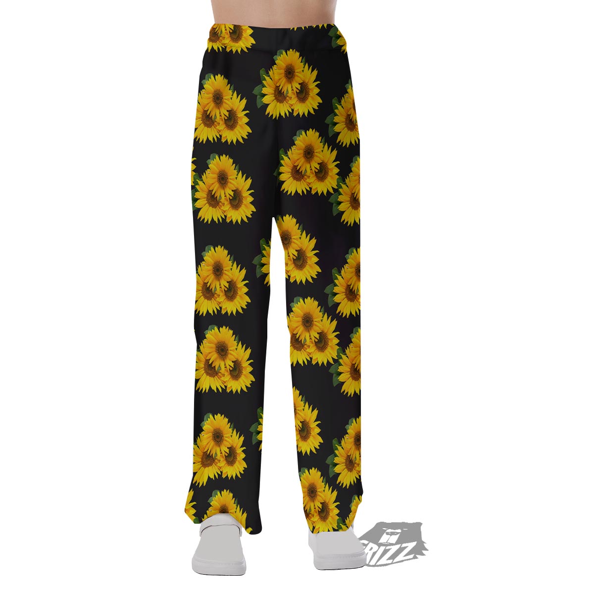 Landscape Sunflower Print Pattern Pajama Pants-grizzshop