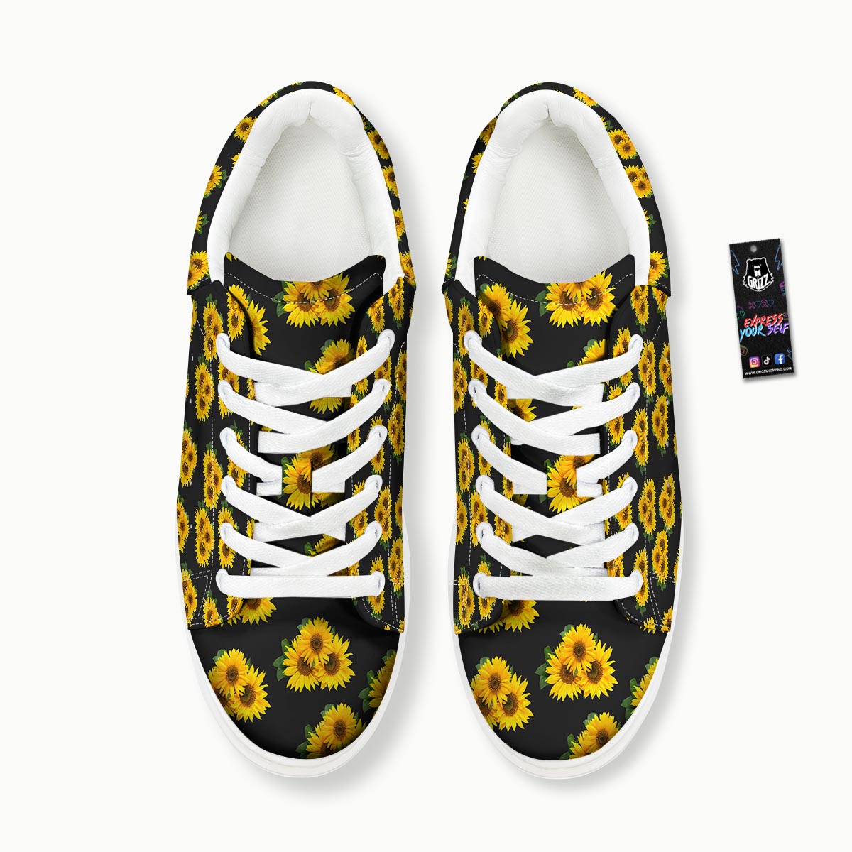 Landscape Sunflower Print Pattern Platform Shoes-grizzshop