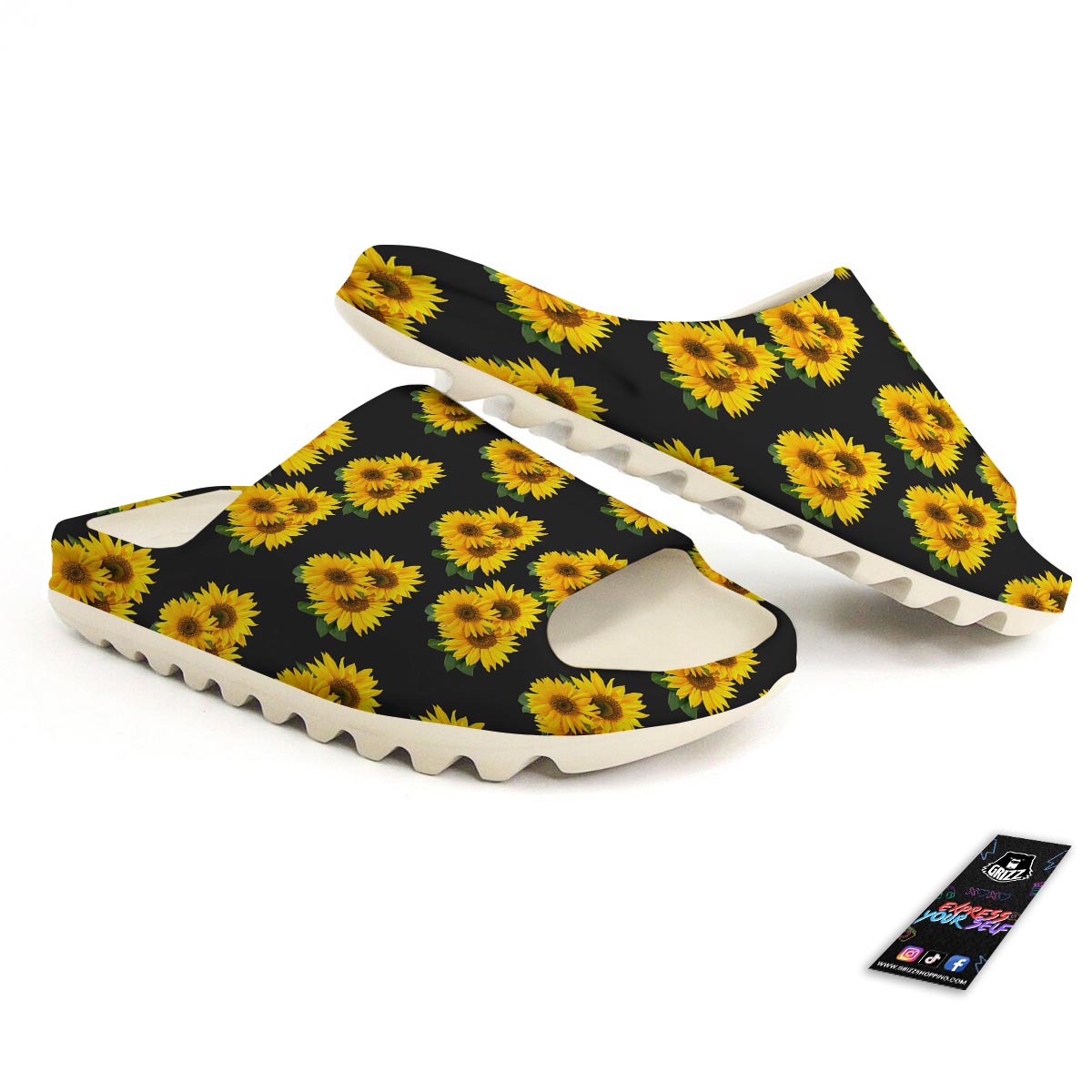 Landscape Sunflower Print Pattern Sandals-grizzshop