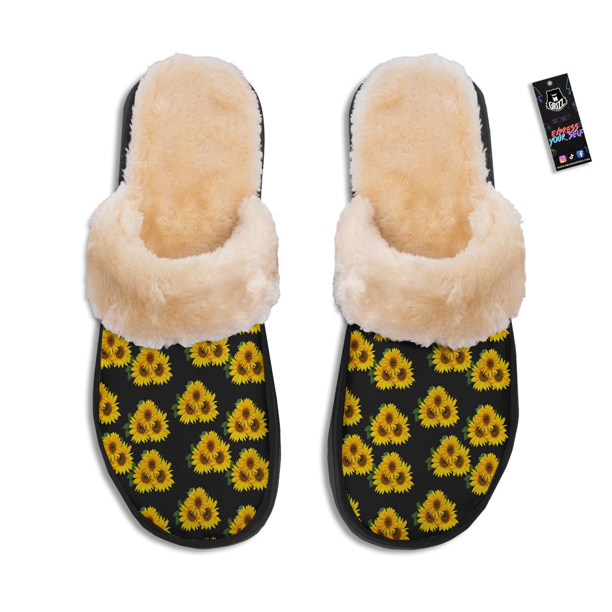 Landscape Sunflower Print Pattern Slippers-grizzshop