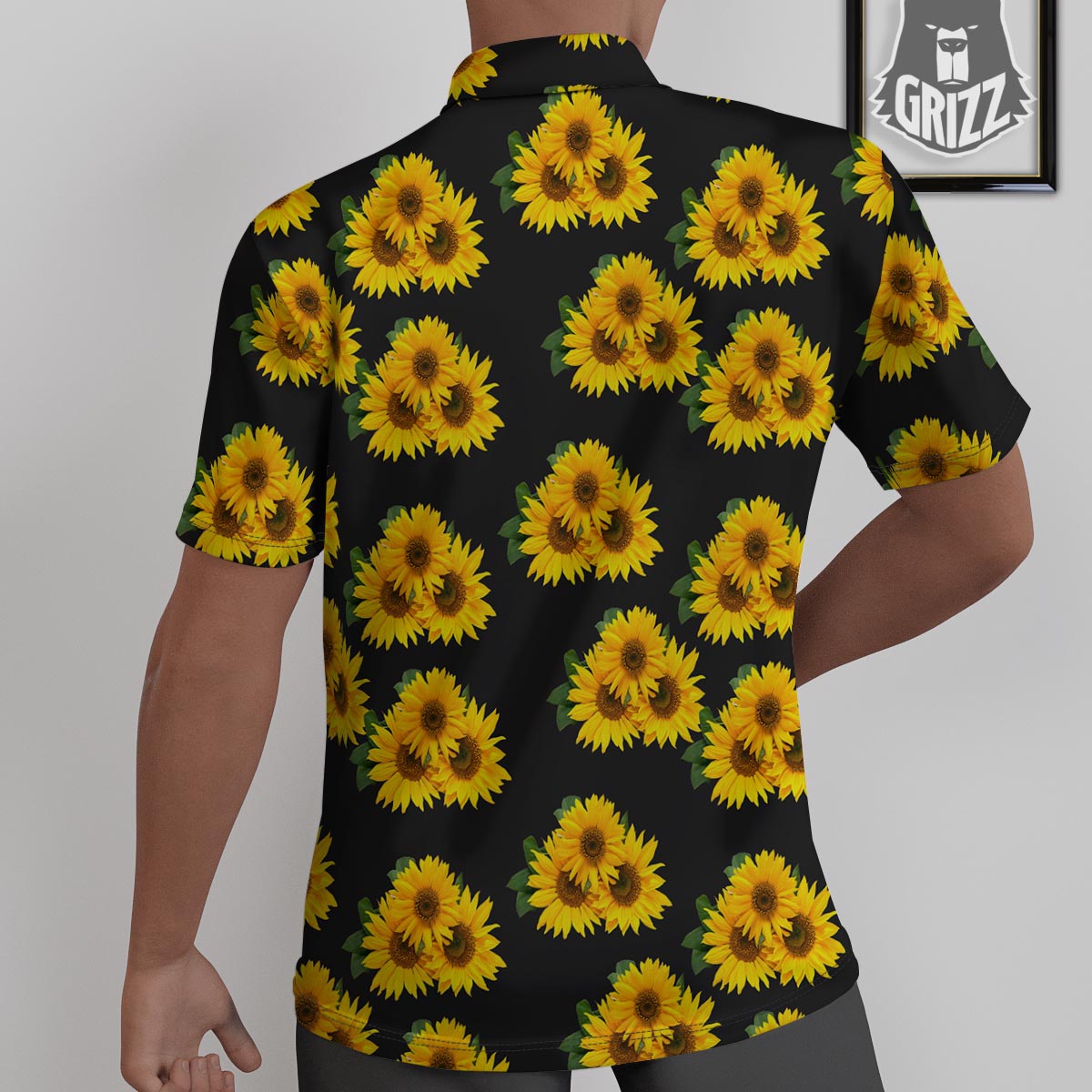 Landscape Sunflower Print Pattern Untucked Shirts-grizzshop