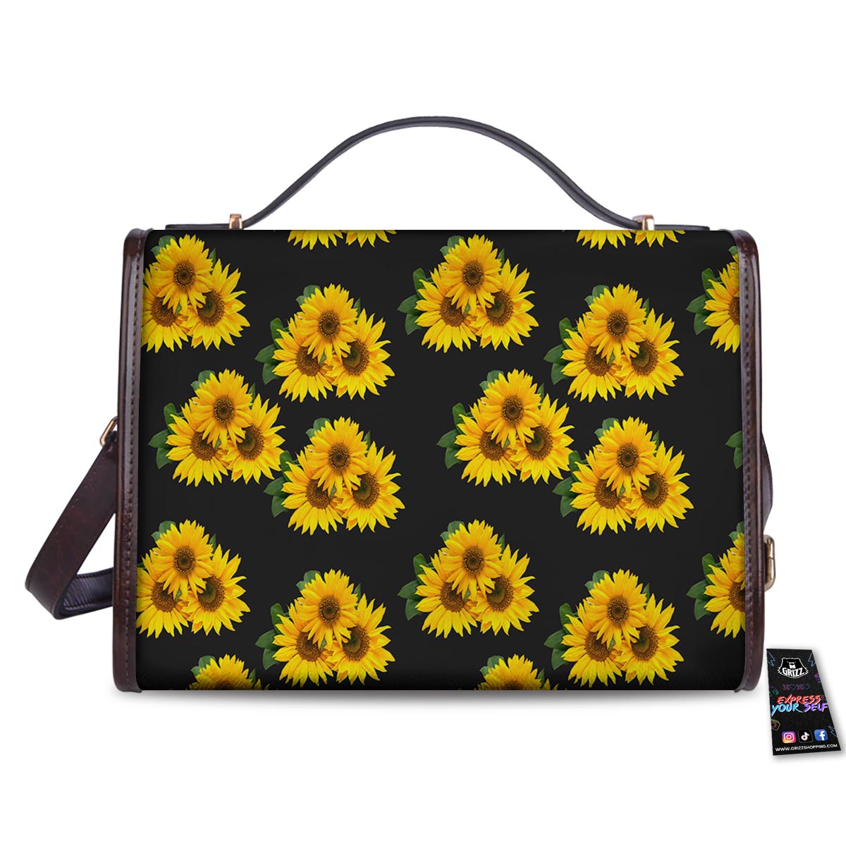 Landscape Sunflower Print Pattern Women's Satchel Bag-grizzshop