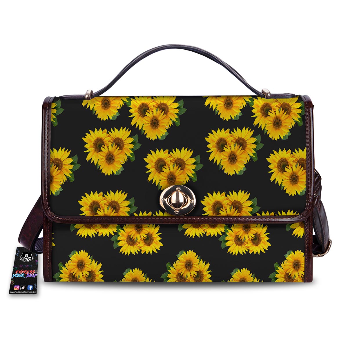 Landscape Sunflower Print Pattern Women's Satchel Bag-grizzshop