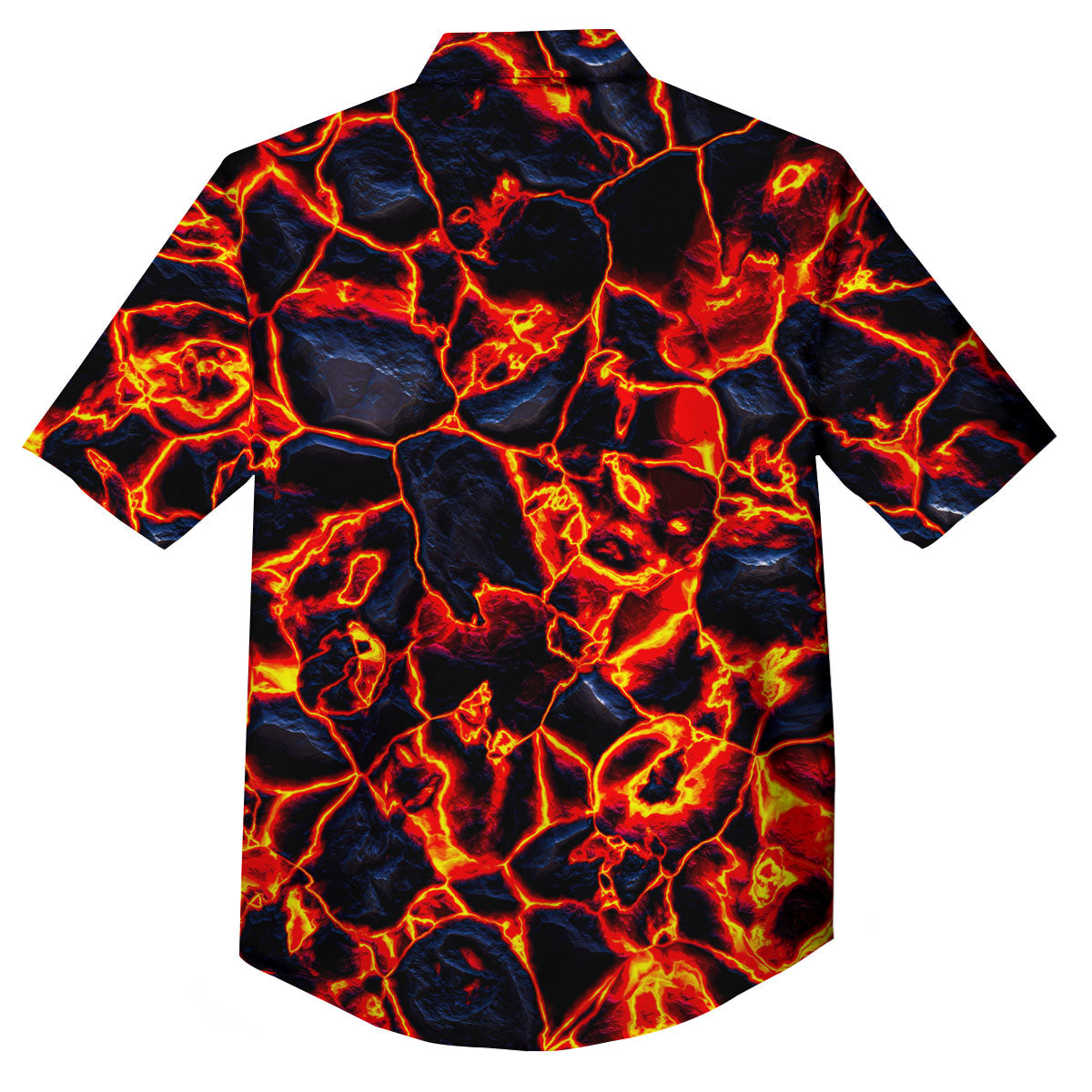 Lava Molten Print Button Up Shirt-grizzshop