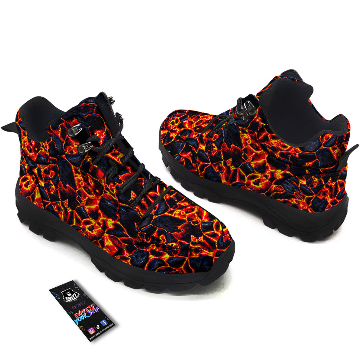Lava Molten Print Hiking Shoes-grizzshop