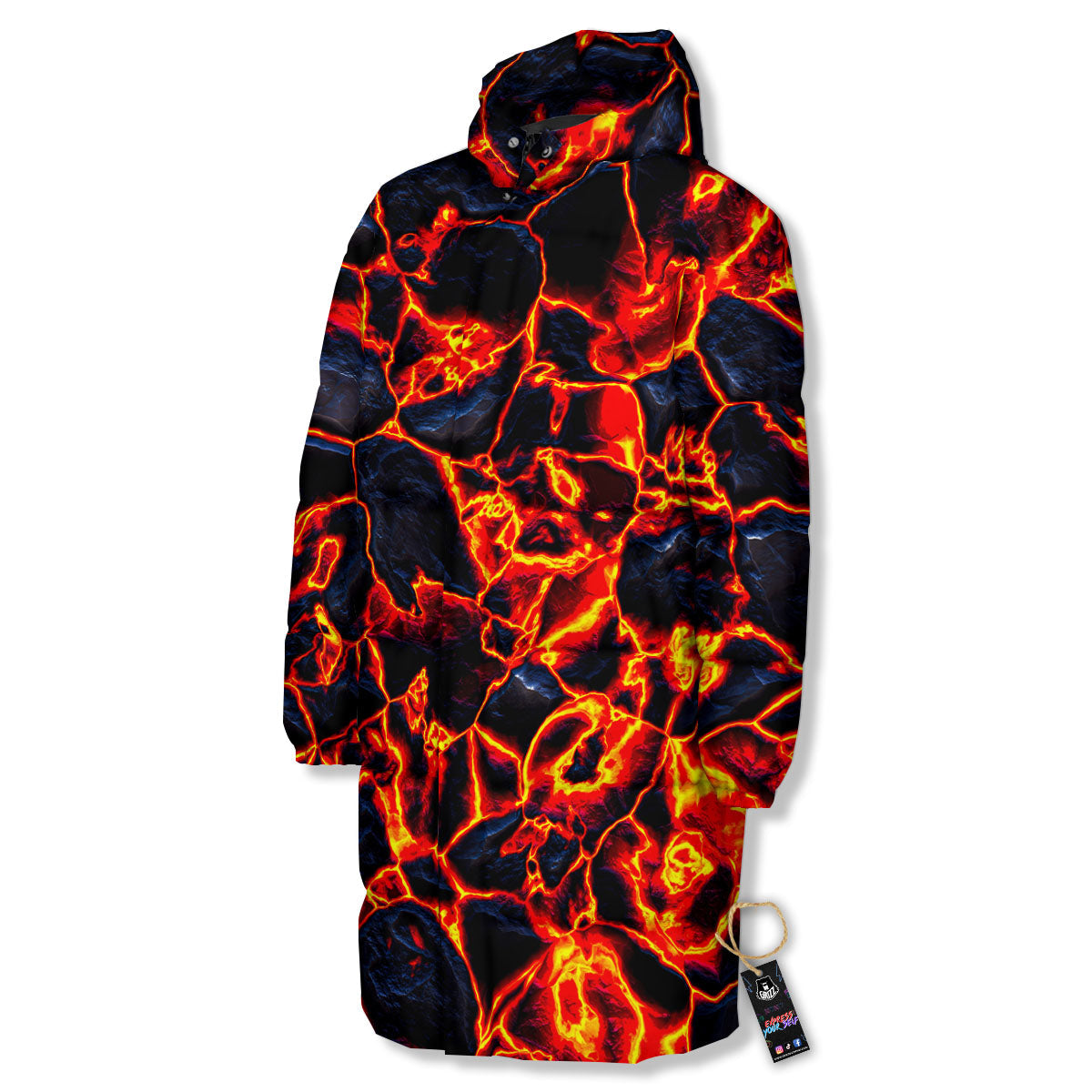 Lava Molten Print Long Down Jacket-grizzshop