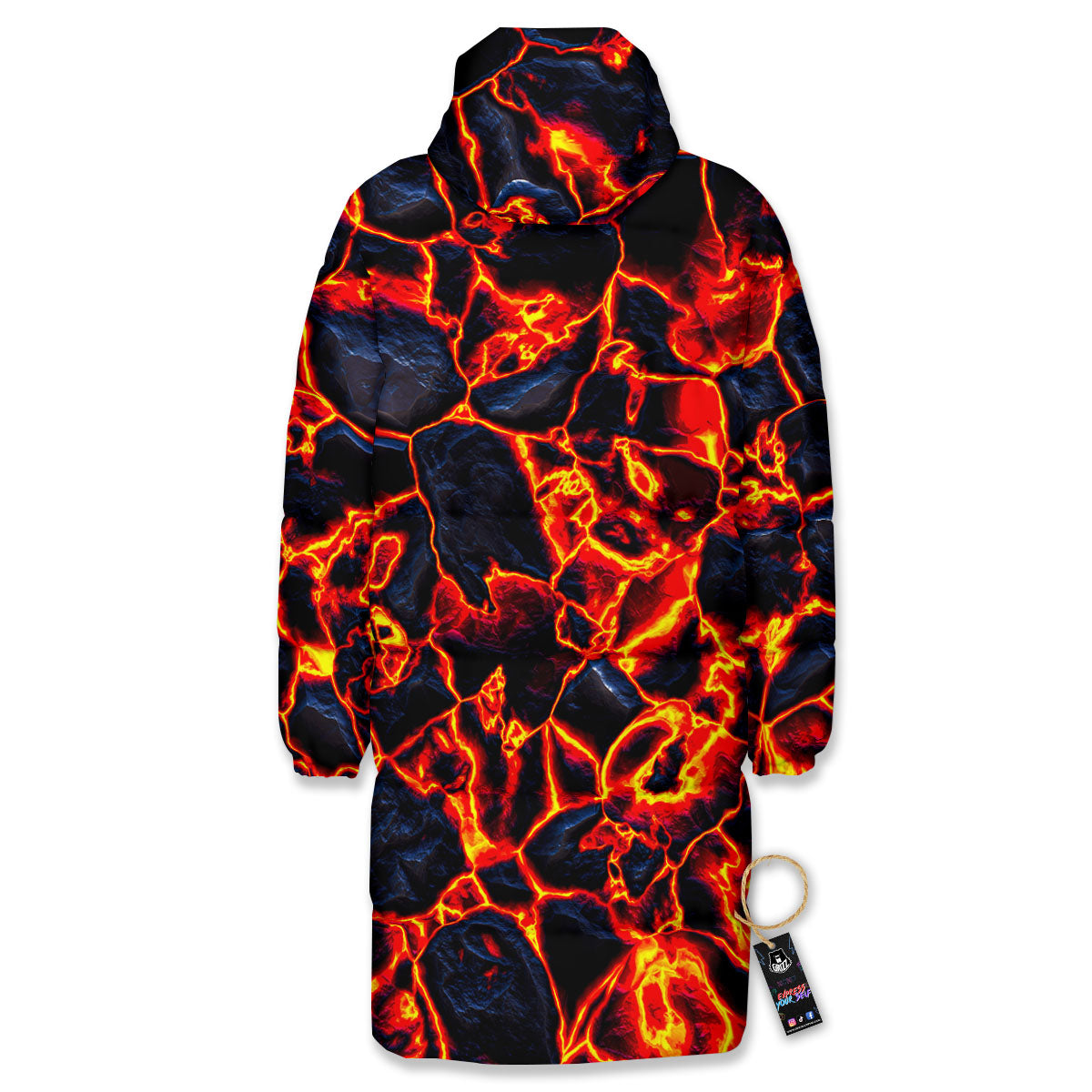 Lava Molten Print Long Down Jacket-grizzshop