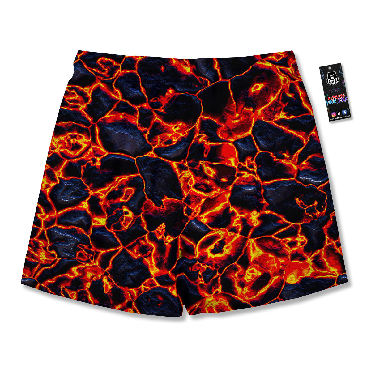 Lava Molten Print Men's Running Shorts-grizzshop