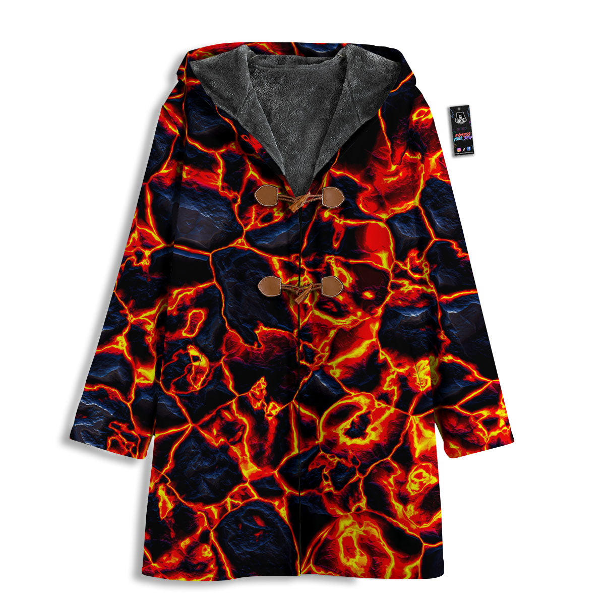 Lava Molten Print Men's Windbreaker Jacket-grizzshop