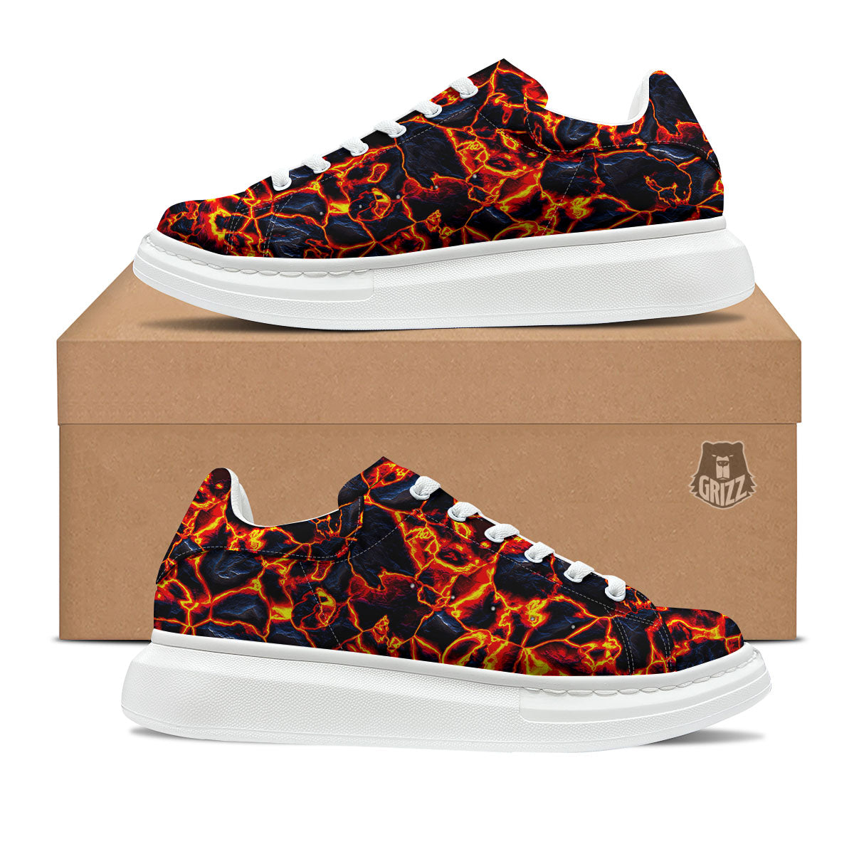 Lava Molten Print Platform Shoes-grizzshop