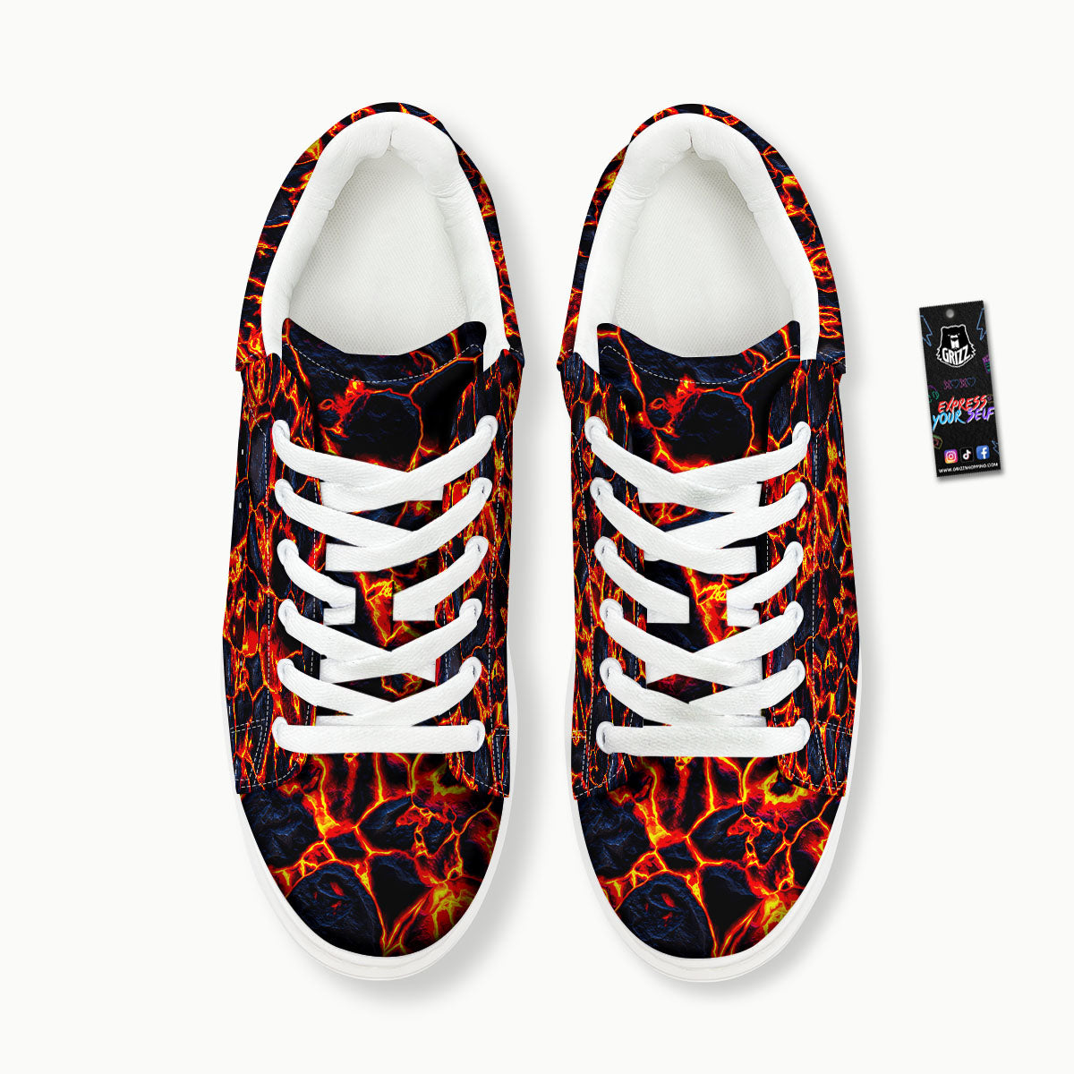 Lava Molten Print Platform Shoes-grizzshop