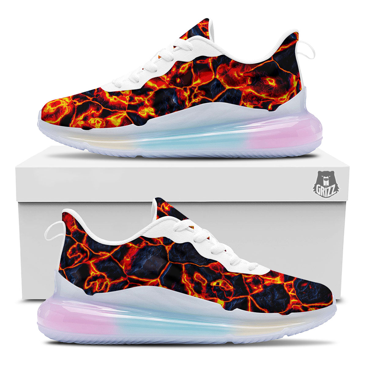 Lava Molten Print Running Sneakers-grizzshop