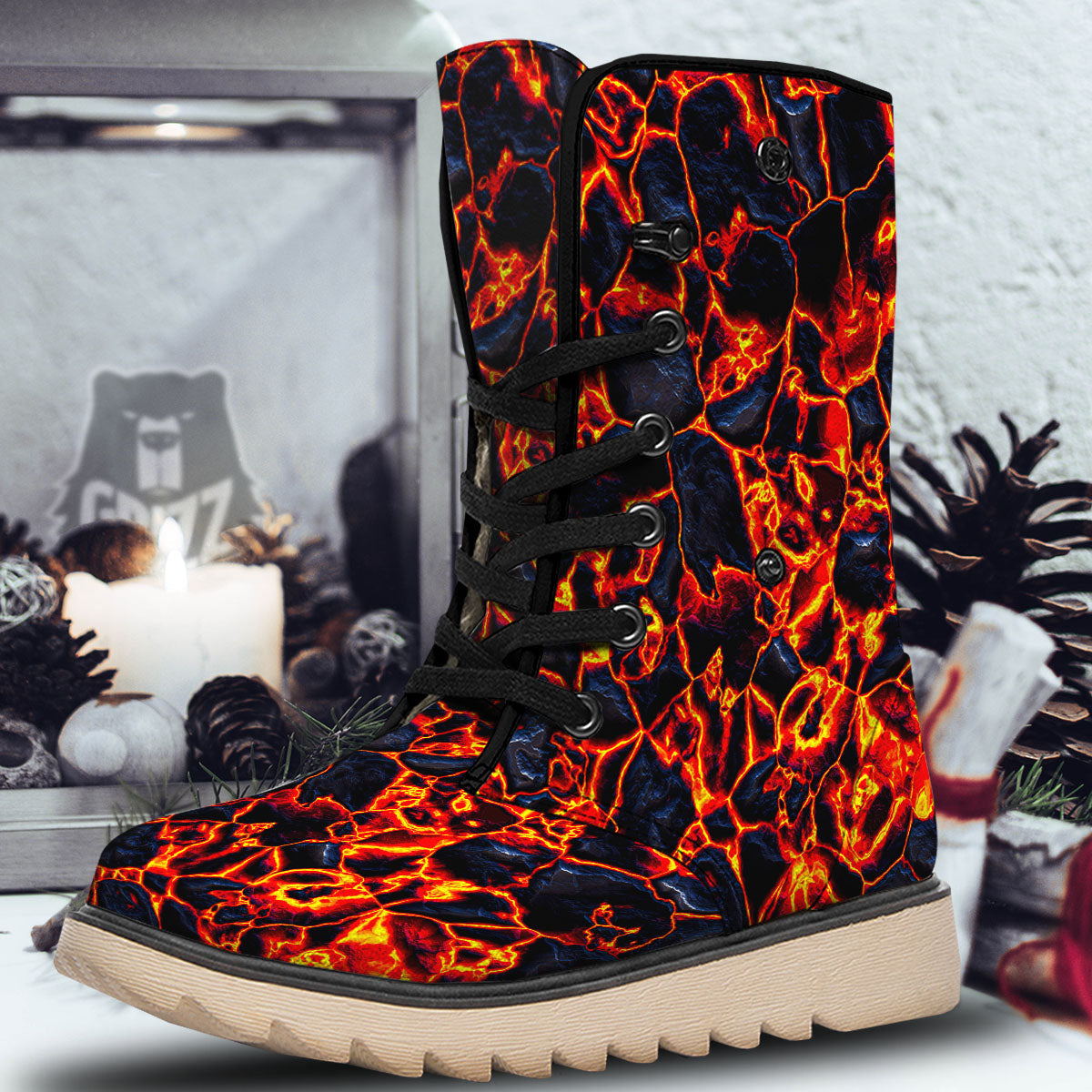 Lava Molten Print Snow Boots-grizzshop