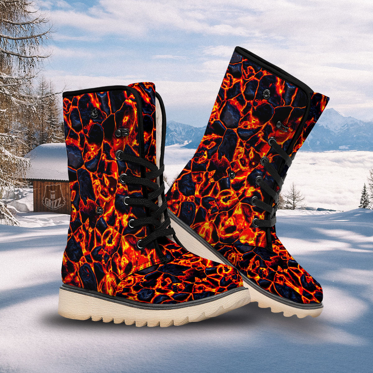 Lava Molten Print Snow Boots-grizzshop