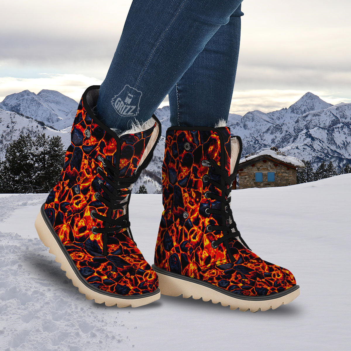 Lava Molten Print Snow Boots-grizzshop
