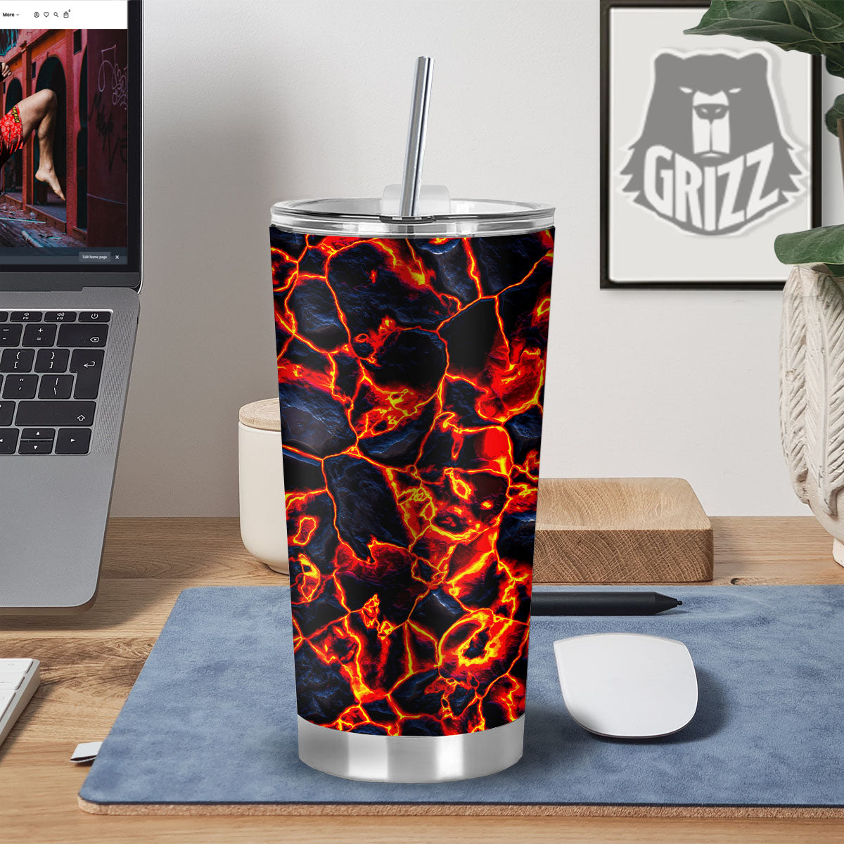 Lava Molten Print Tumbler-grizzshop