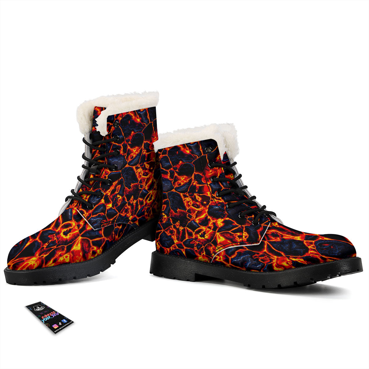Lava Molten Print Winter Boots-grizzshop