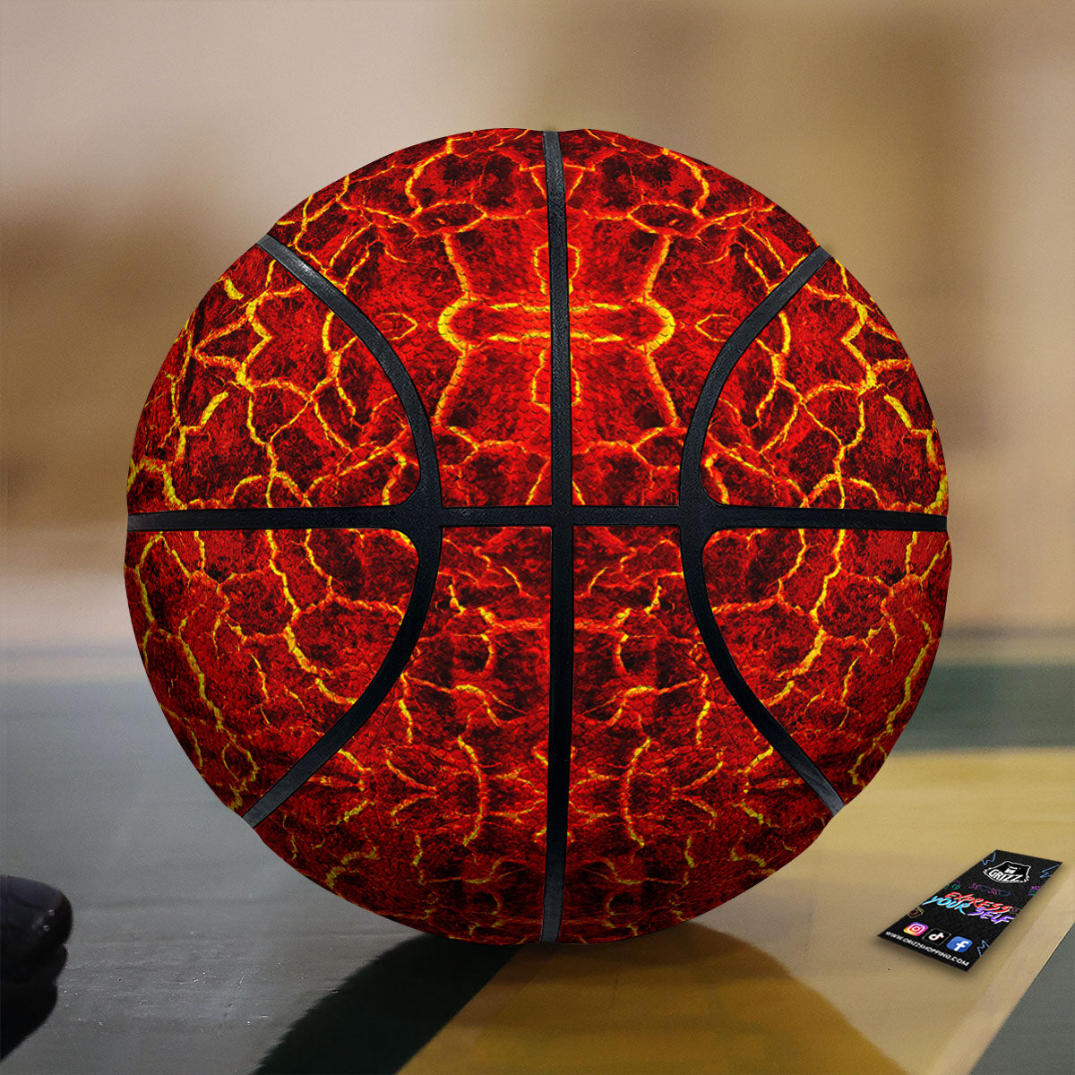 Lava Red Print Pattern Basketball-grizzshop