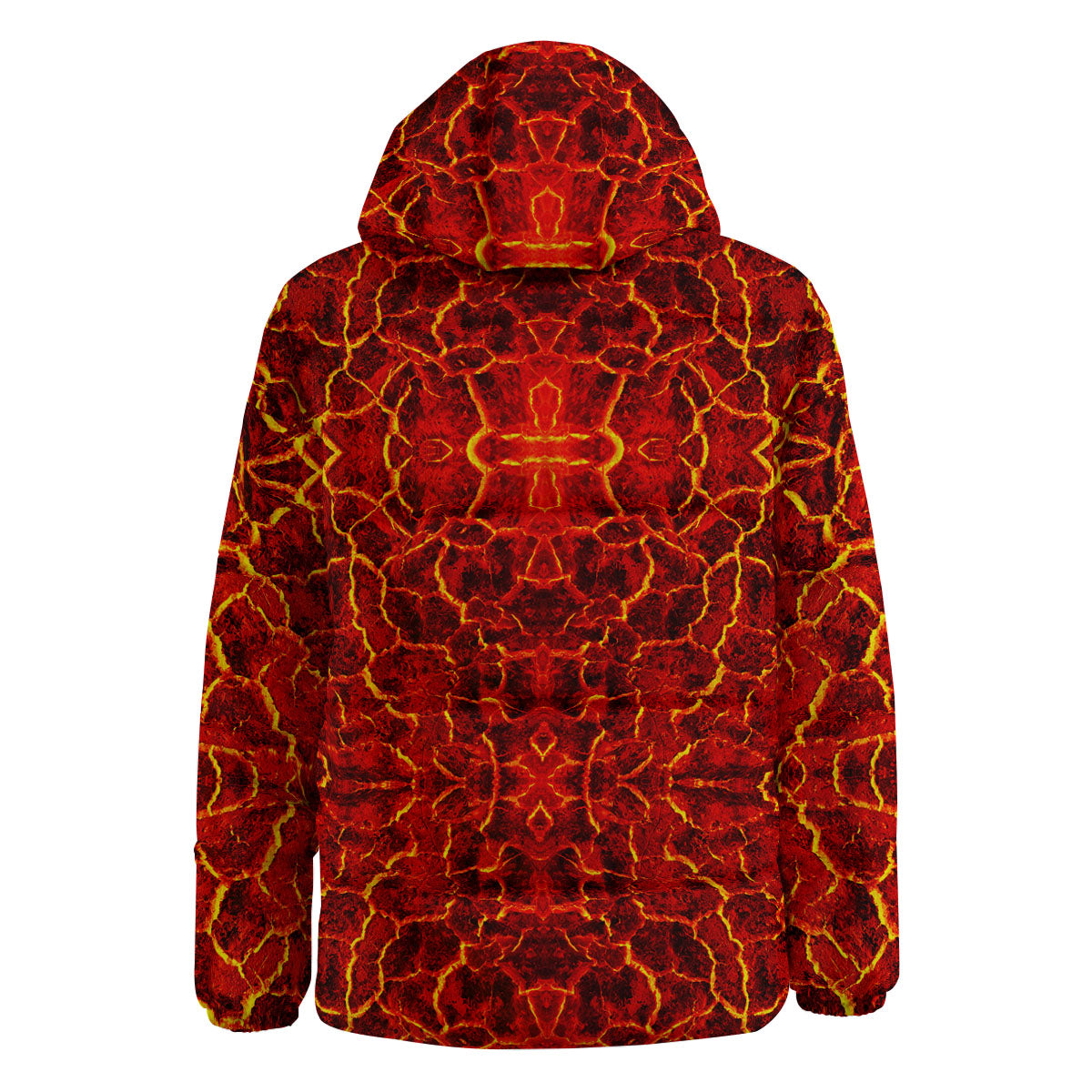 Lava Red Print Pattern Down Jacket-grizzshop