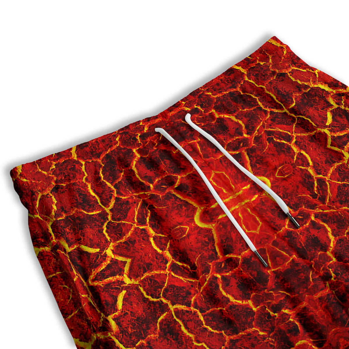 Lava Red Print Pattern Men's Athletic Shorts