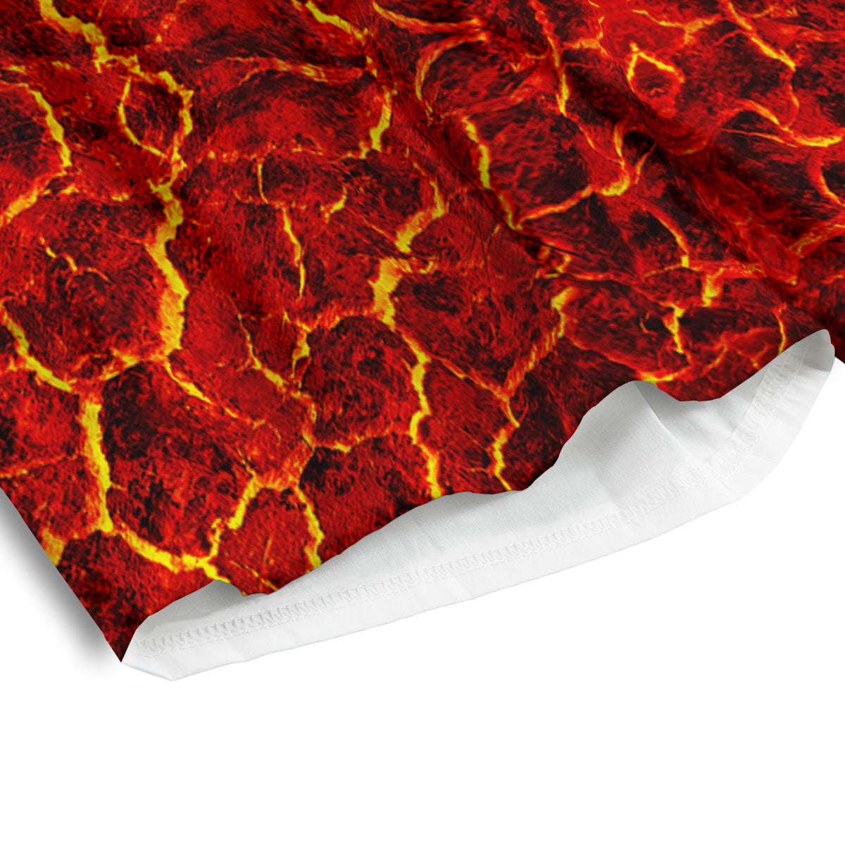 Lava Red Print Pattern Men's Athletic Shorts