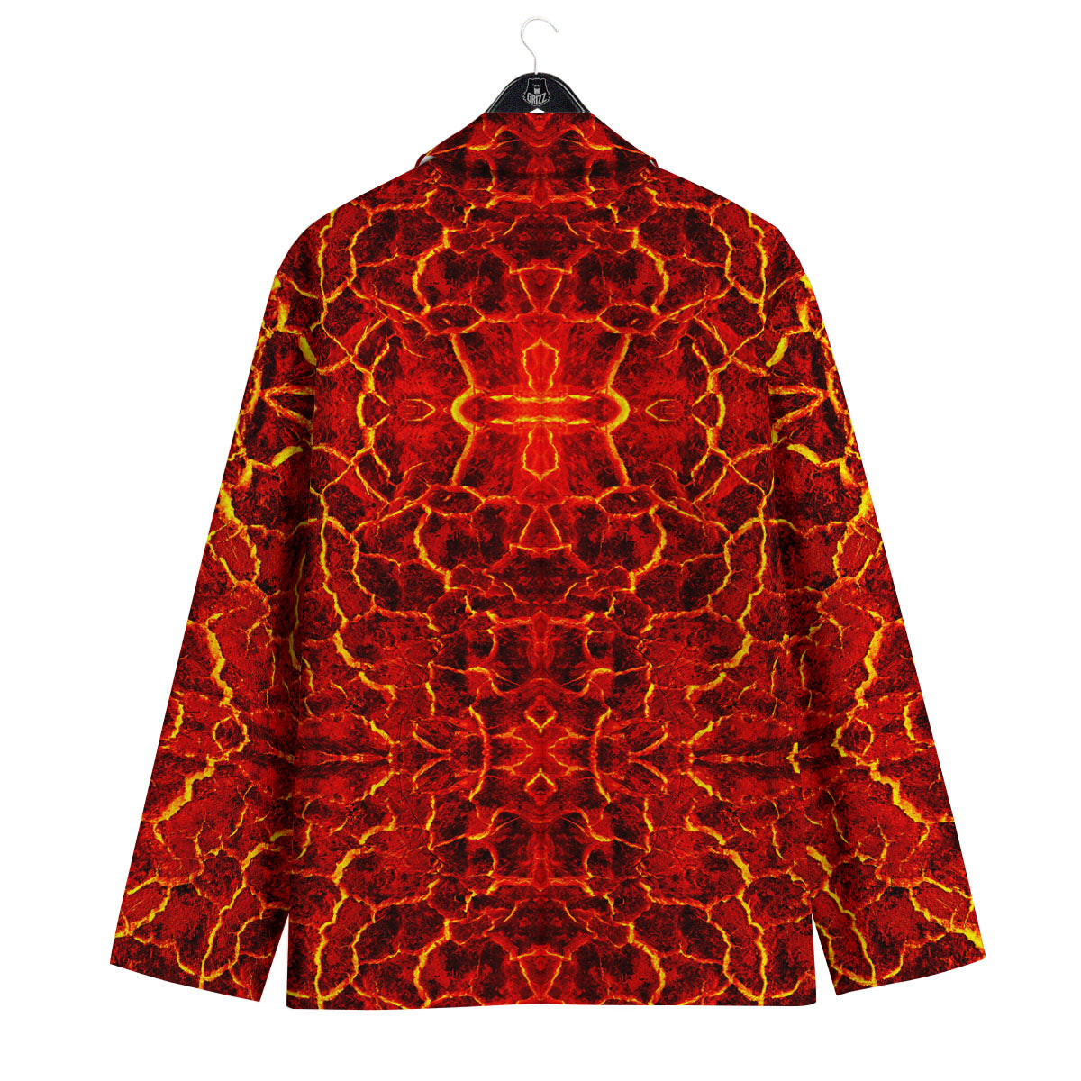Lava Red Print Pattern Men's Sport Coat-grizzshop