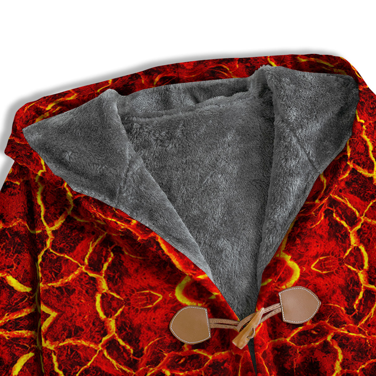Lava Red Print Pattern Men's Windbreaker Jacket-grizzshop