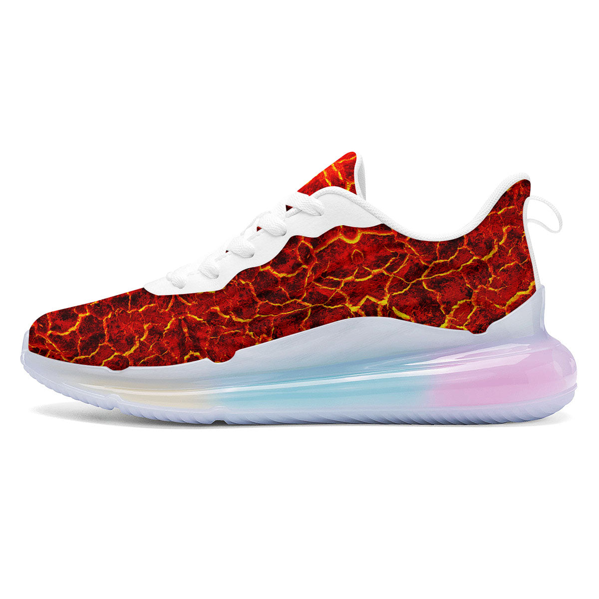 Lava Red Print Pattern Running Sneakers-grizzshop