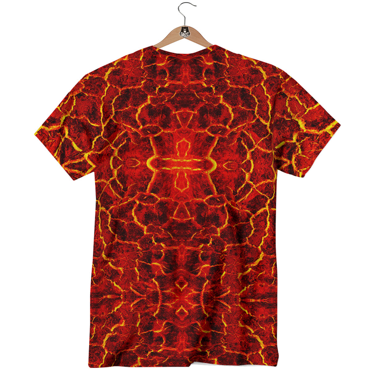 Lava Red Print Pattern T-Shirt-grizzshop