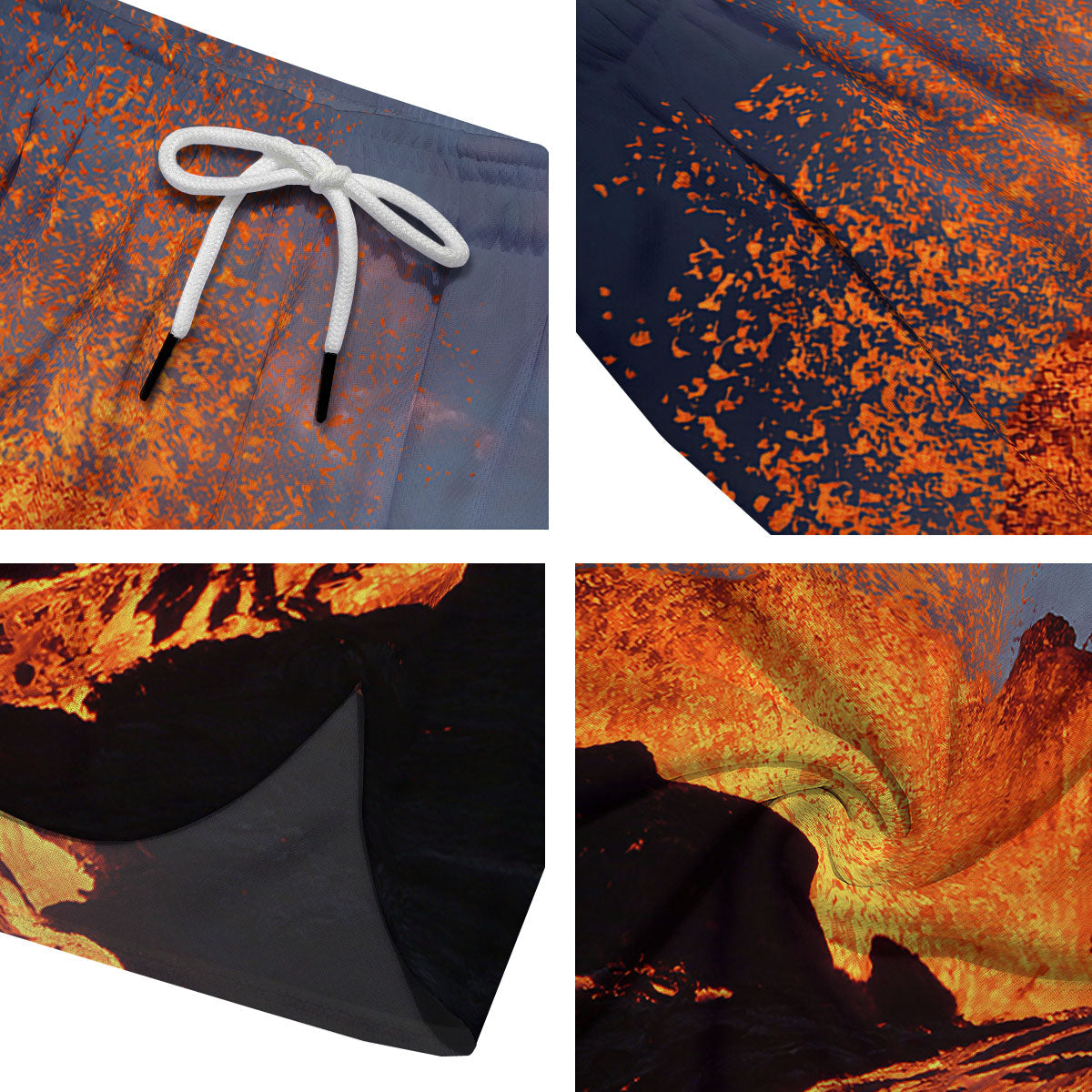 Lava Volcano Print Men's Running Shorts-grizzshop