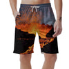 Lava Volcano Print Men's Shorts-grizzshop