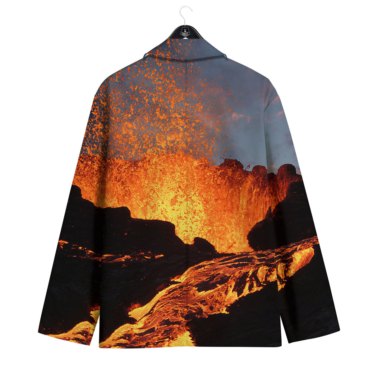 Lava Volcano Print Men's Sport Coat-grizzshop