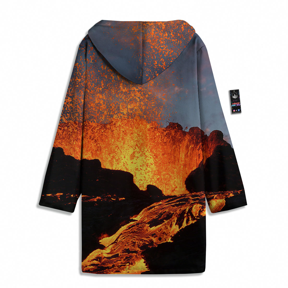 Lava Volcano Print Men's Windbreaker Jacket-grizzshop