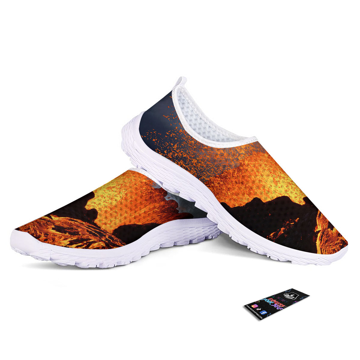 Lava Volcano Print Nurse Shoes-grizzshop