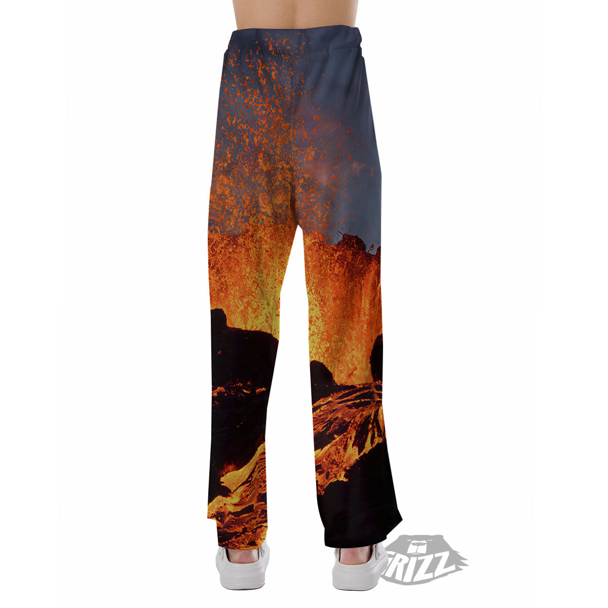 Lava Volcano Print Pajama Pants-grizzshop