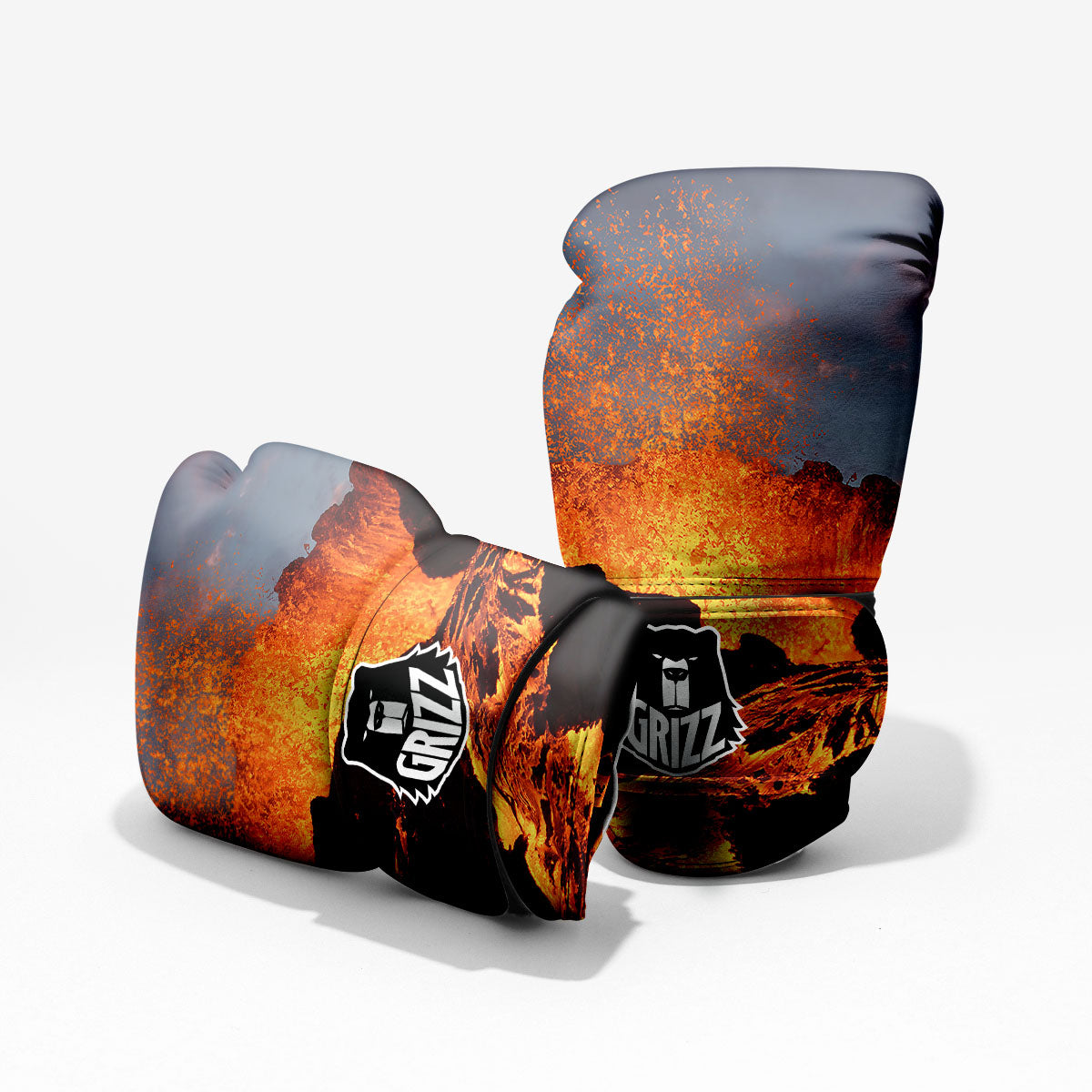 Lava Volcano Print Pro Boxing Glove
