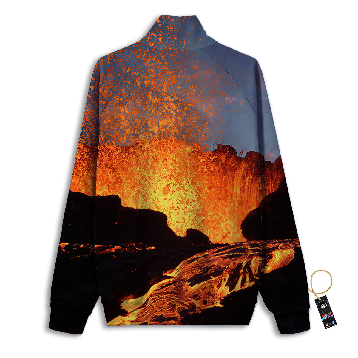 Lava Volcano Print Track Jacket-grizzshop