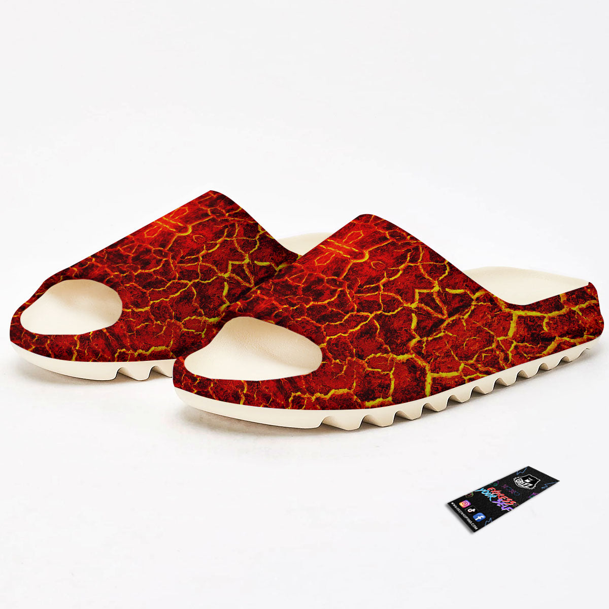 Lava Red Print Pattern Sandals-grizzshop