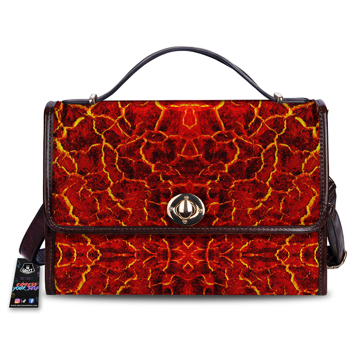 Lava Red Print Pattern Women's Satchel Bag