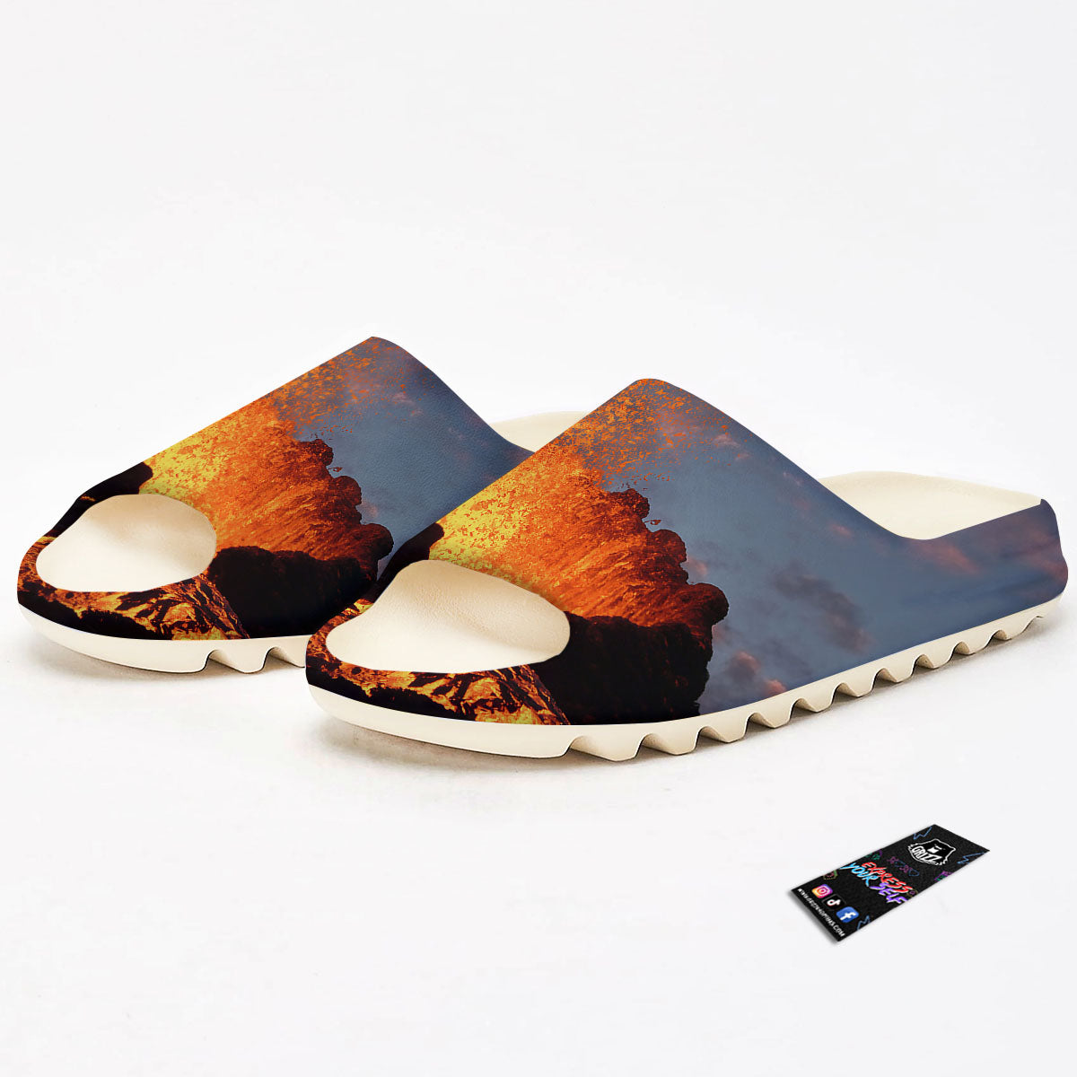 Lava Volcano Print Sandals-grizzshop