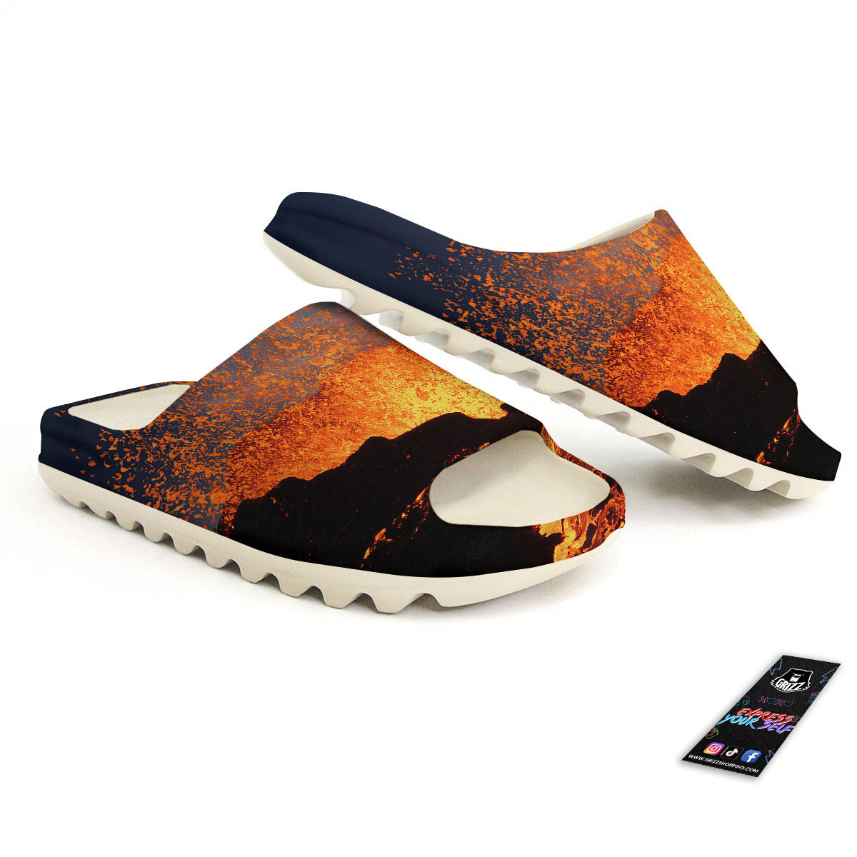 Lava Volcano Print Sandals-grizzshop