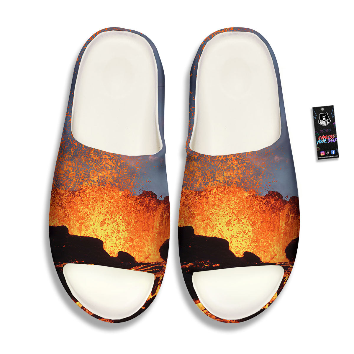 Lava Volcano Print Sandals-grizzshop