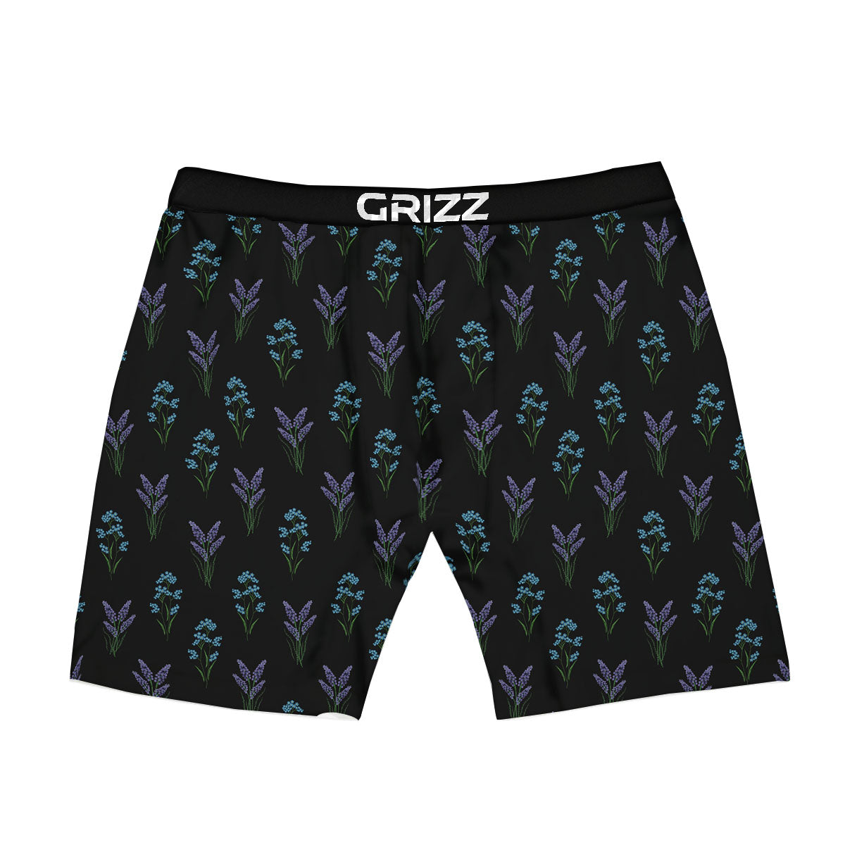 Lavender Embroidery Print Pattern Boxer Briefs-grizzshop
