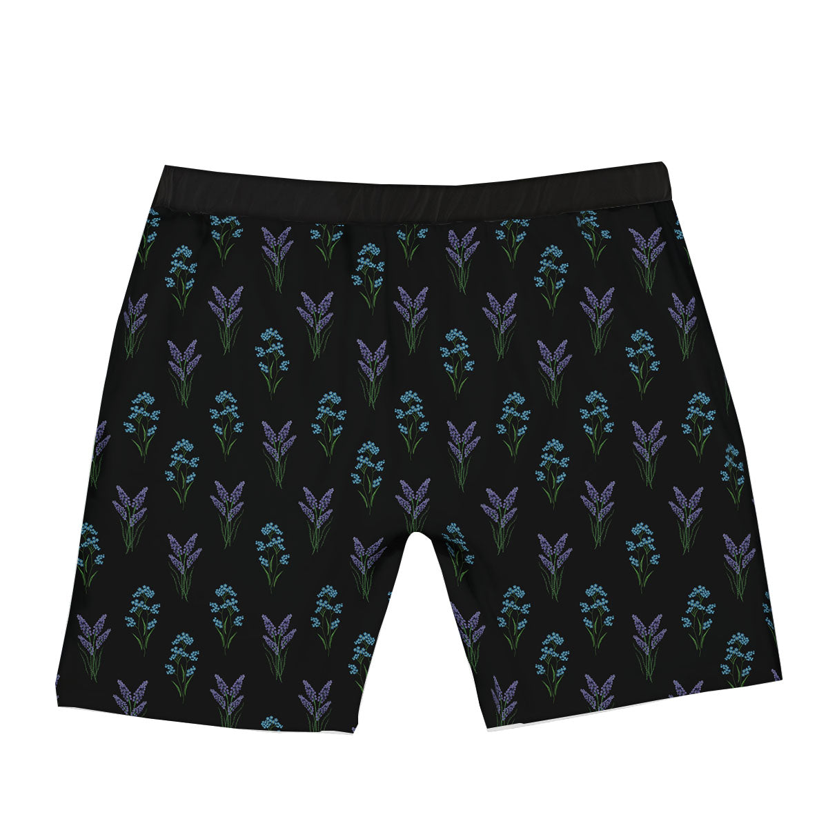 Lavender Embroidery Print Pattern Boxer Briefs-grizzshop