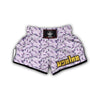 Lavender Floral Pattern Print Muay Thai Boxing Shorts-grizzshop